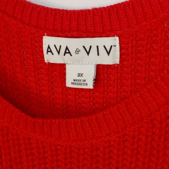Ava & Viv Red Knit Plus Size Sweater Vest - Picture 3 of 4